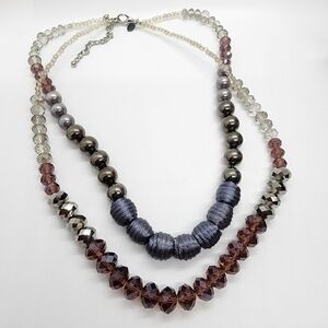 Chico's double strand collar necklace sparkly faceted glass beads